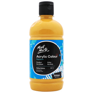 Mont Marte Studio Acrylic 500Ml Bottle - Yellow Ochre