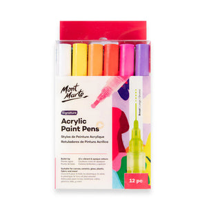 Mont Marte Signature Acrylic Paint Pens Broad Tip 12Pc