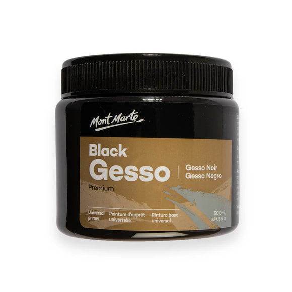 Mont Marte Black Gesso Tub 500Ml