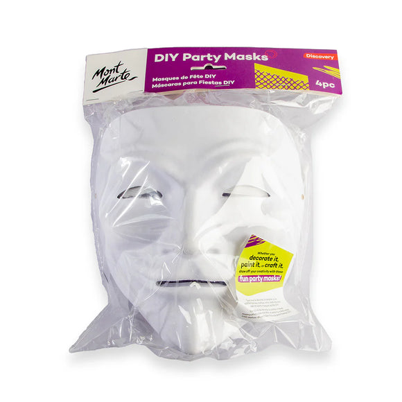 Mont Marte Diy Party Masks 4Pc Design - Mime