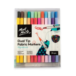 Mont Marte Dual Tip Fabric Markers 24Pc