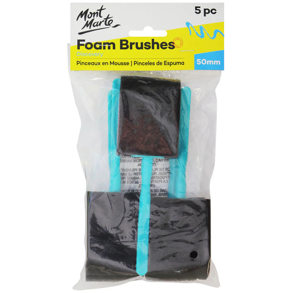 Mont Marte Foam Hobby Brush 50Mm 5Pc Poly Bag