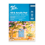 Mont Marte Oil & Acrylic Pad Premium A4 20 Sheets 350gsm