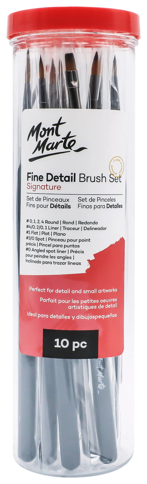 Mont Marte Fine Detail Brush Set 10Pc