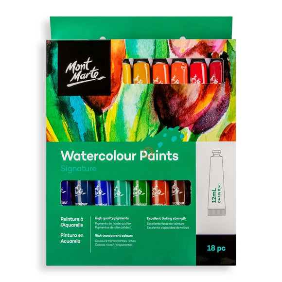 Mont Marte Signature Watercolour Paints 18Pcs X 12Ml