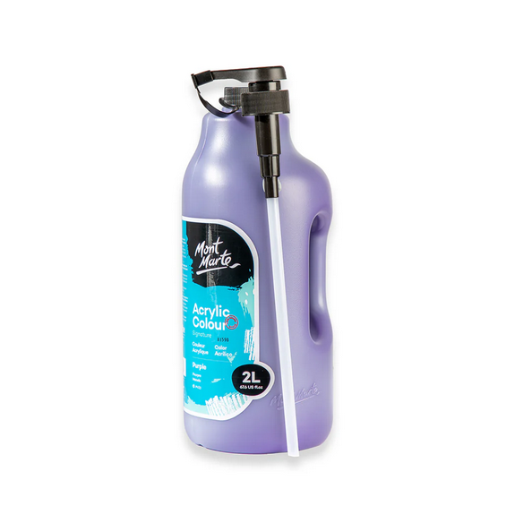 Mont Marte Signature Acrylic Colour 2 Litre (67.6Oz) Pump - Purple