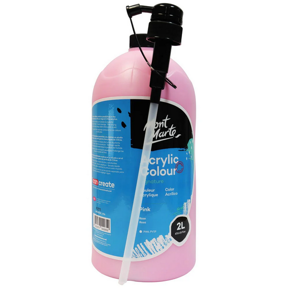 Mont Marte Signature Acrylic Colour 2 Litre (67.6Oz) Pump - Pink