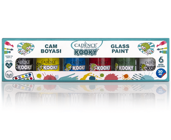 Kooky Glass Paint Set of 6X30ml