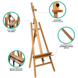 Mont Marte Floor Easel With Tilt Beech Wood