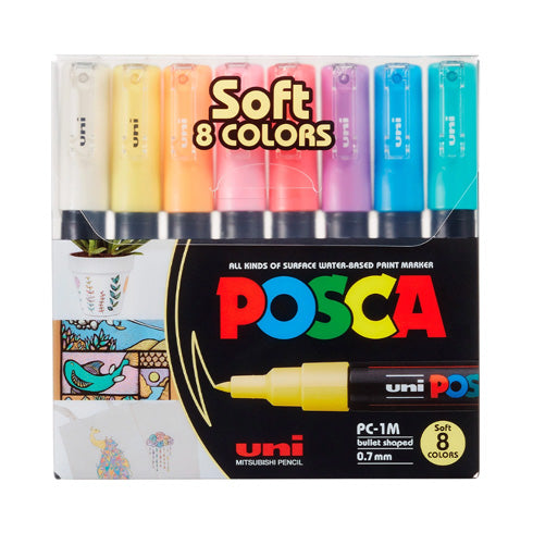 Uni Posca Pc-1M, Soft Colors Set Of 8