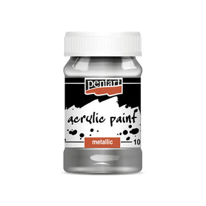 Pentart Acrylic Paint Metallic 100 Ml Silver