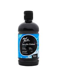 Mont Marte Studio Acrylic 500Ml Bottle - Lamp Black