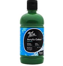 Mont Marte Studio Acrylic 500Ml Bottle - Sap Green