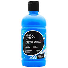 Mont Marte Studio Acrylic 500Ml Bottle - Cerulean Blue