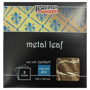 Pentart Metal Leaves, 14X14 Cm, Gold