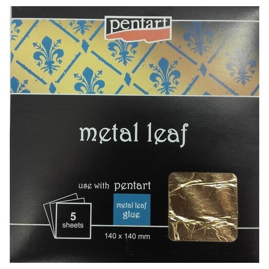 Pentart Metal Leaves, 14X14 Cm, Gold