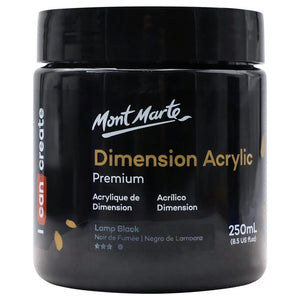 Mont Marte Dimension Acrylic 250Ml - Lamp Black