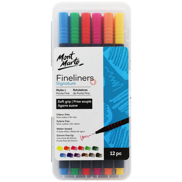 Mont Marte Fineliner Soft Grip 12Pce