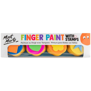 Mont Marte Kids Colour Finger Paints 4Pce With Stamp