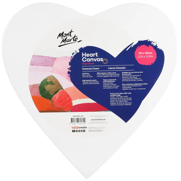 Mont Marte Canvas Heart Shaped 30X30Cm