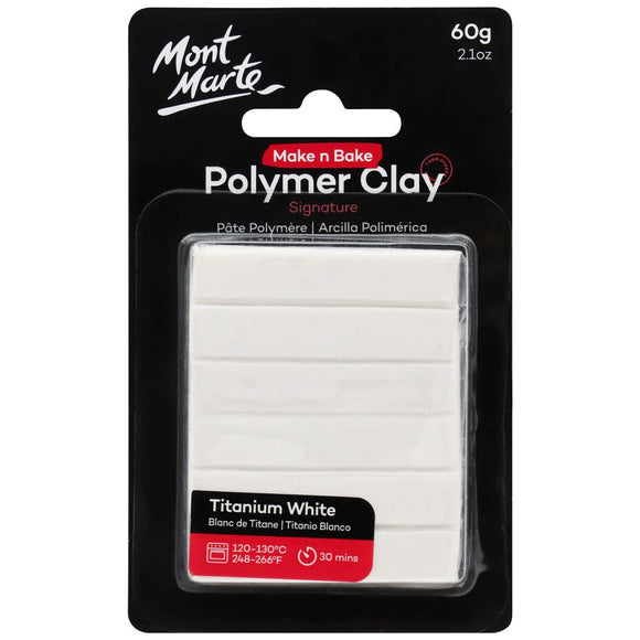 Mont Marte Make N Bake Polymer Clay 60G - Titanium White