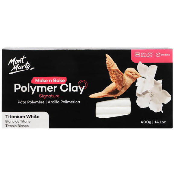 Mont Marte Make N Bake Polymer Clay 400G - Titanium White