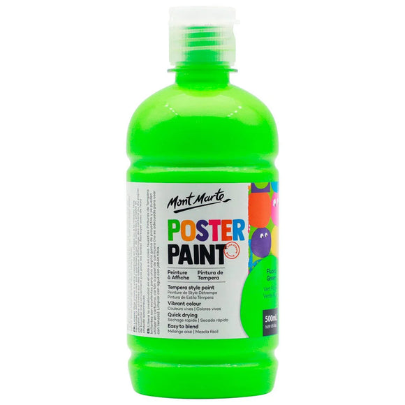 Mont Marte Poster Paint 500Ml - Fluoro Green