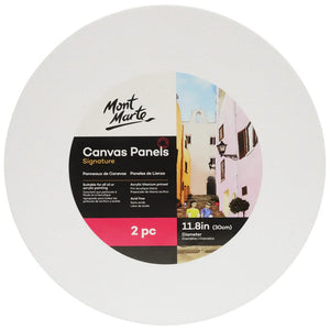 Mont Marte Professional Series Round Canvas Panel 30Cm 2 Piece