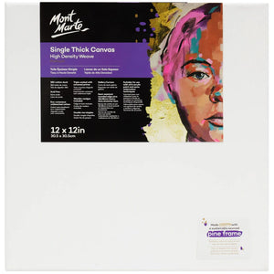 Mont Marte Premium Canvas Single Thick 30.5 X 30.5cm (12x12in)