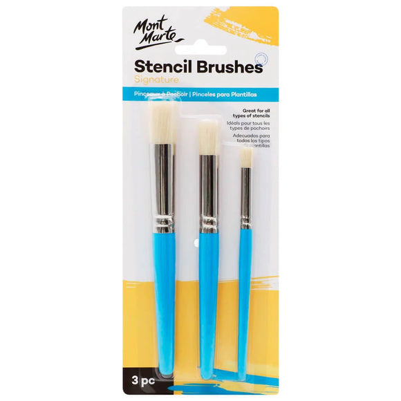 Mont Marte Professional Stencil Brush Set 12, 8, 4