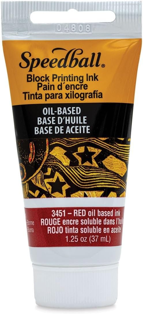 OIL-BASED BLOCK PRINTING INK 37ML - RED