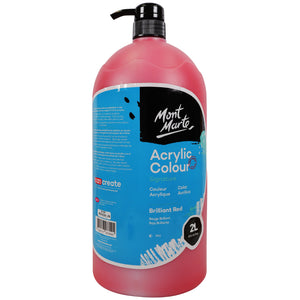 Mont Marte Signature Acrylic Colour 2 Litre (67.6Oz) Pump - Brilliant Red