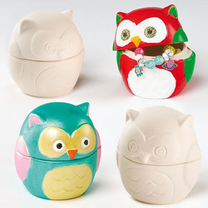 Owl Ceramic Trinket Boxes (Box Of 4)