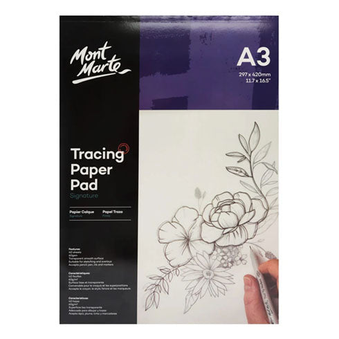 Mont Marte Tracing Paper Pad 60GSM A3 40 Sheet