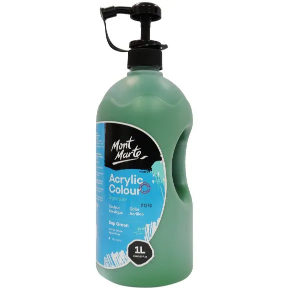 Mont Marte Signature Acrylic Colour 1 Litre (33.8Oz) - Sap Green