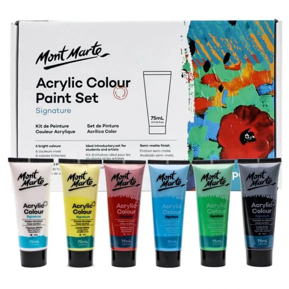 Mont Marte Signature Acrylic Paint Set 6Pc X 75Ml