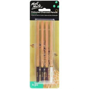 Mont Marte Coloured Charcoal Pencils 4Pc