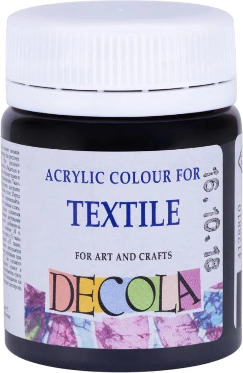 Nevskaya Palitra Black Acrylic Colours For Textile Decola In Plastic Jars 50 Ml