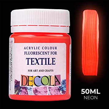 Nevskaya Palitra Orange Acrylic Fluorescent Colours For Textile Decola In Plastic Jars 50 Ml