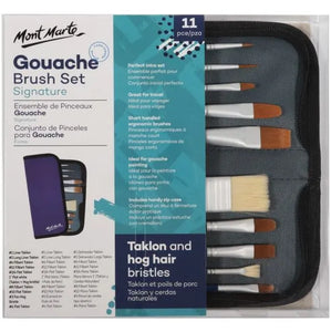 Mont Marte Brush Set In Wallet 11Pc - Gouache