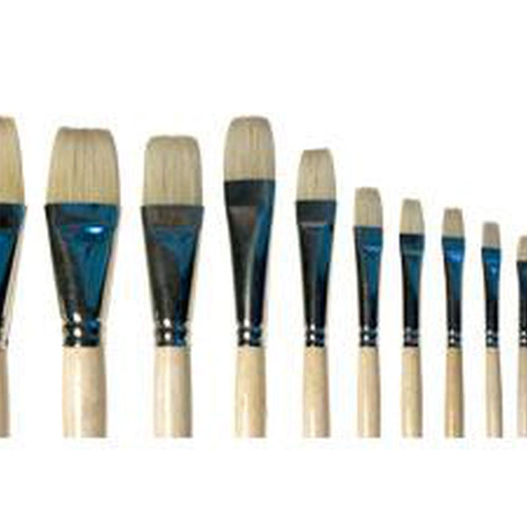 Bristle Flat Brush, Long Varnish Handle Size 3