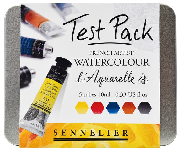 Sennelier Artists' Watercolour Test Pack A Honey-Based Watercolour Set Of 5 (10Ml Tubes)
