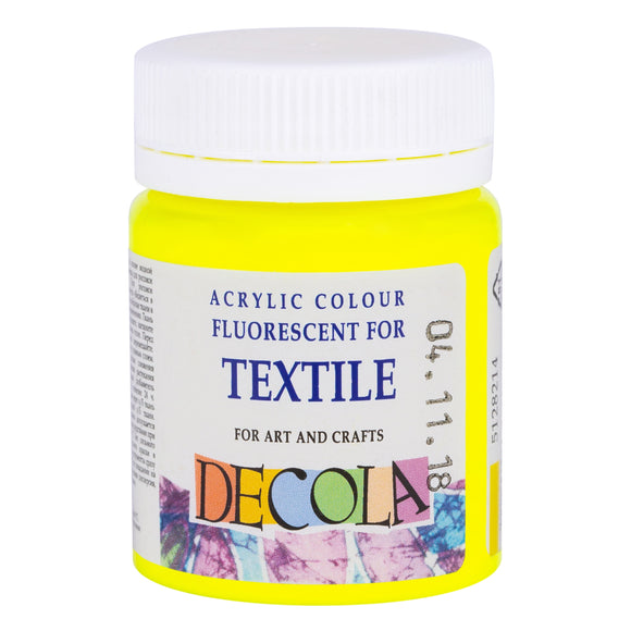 Nevskaya Palitra Lemon Acrylic Fluorescent Colours For Textile Decola In Plastic Jars 50 Ml
