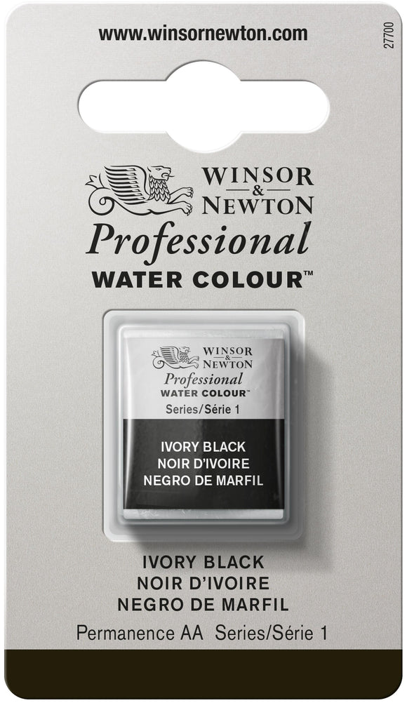 Winsor & Newton Professional Watercolor Half Pan Ivory Black