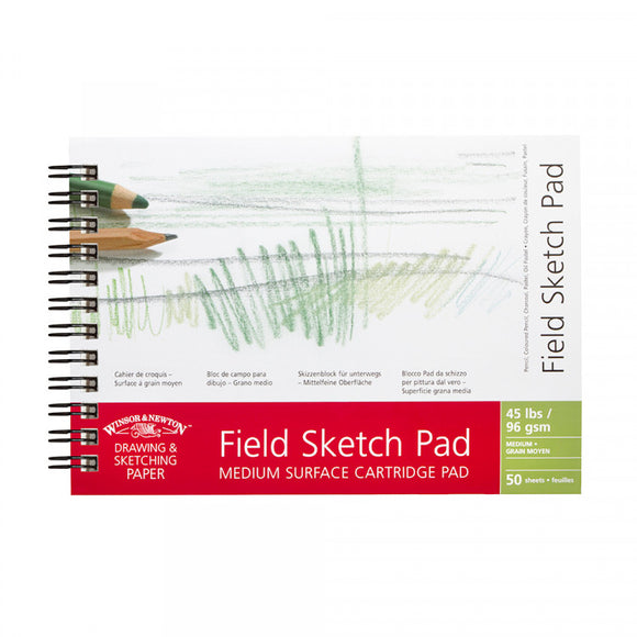 Winsor & Newton Spiral Medium Surface Field Sketch Pad, A6 [96Gsm/45Lb] 50 Sheets