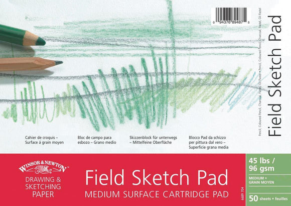 Winsor & Newton Spiral Medium Surface Field Sketch Pad, A3 [96Gsm/45Lb] 50 Sheets