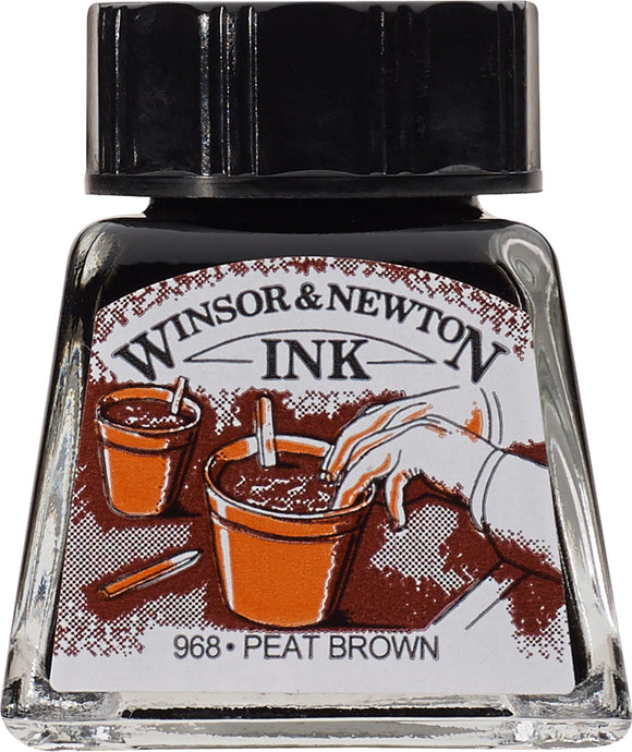 Winsor & Newton Drawing Ink Peat Brown 14Ml