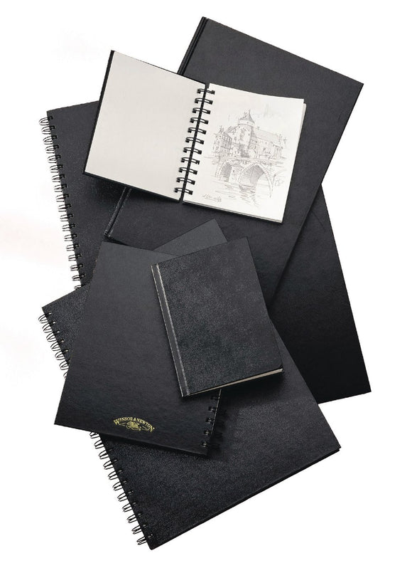 Winsor & Newton Spiral Black Paper Hard Sketch Book Pad, A3, 180Gsm, 40 Sheets
