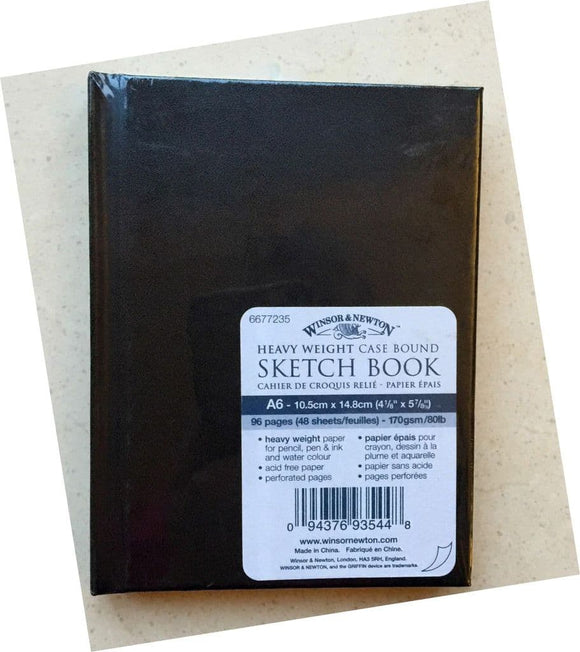 Winsor & Newton Black Hardback Sketchbook, 170Gsm, A6