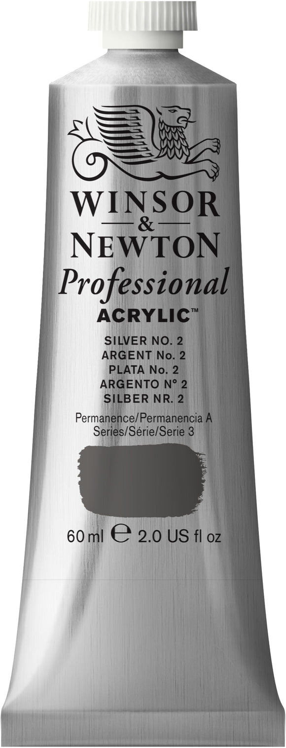 Winsor & Newton Artist Acrylic Colour Silver No 2 60Ml